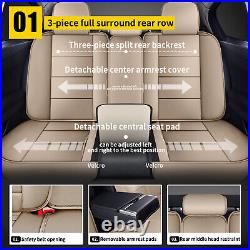 Car 5-Seat Covers Front & Rear Cushion Faux Leather For Ford Edge 2007-2021