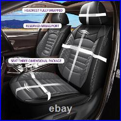 Car 5-Seat Covers Fuax Leather Cushion Pad Fit For Ford Ranger 2019-2024 Black