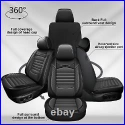 Car 5-Seat Covers Fuax Leather Cushion Pad Fit For Ford Ranger 2019-2024 Black