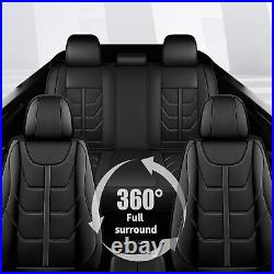 Car 5-Seat Covers Full Set Cushion Pad For ACURA TSX 2009-2014 PU Leather Black