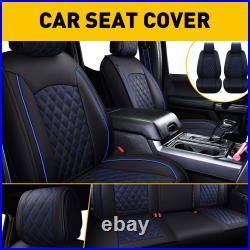 Car 5 Seat Covers Full Set Front Rear Leather For 2009-22 Ford F150 F250 F350 EV