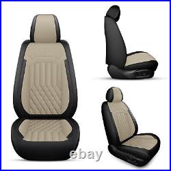 Car 5-Seat Covers PU Leather Front+Rear Protector For Kia Seltos 2020-2025 Beige