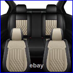 Car 5-Seat Covers PU Leather Front+Rear Protector For Kia Seltos 2020-2025 Beige