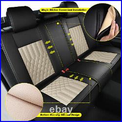 Car 5-Seat Covers PU Leather Front+Rear Protector For Kia Seltos 2020-2025 Beige