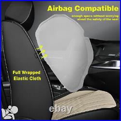 Car 5-Seat Covers PU Leather Front+Rear Protector For Kia Seltos 2020-2025 Beige