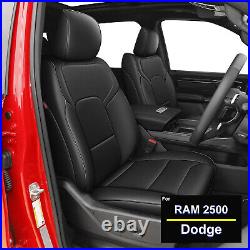 Car 5-Seat Covers Waterproof For Dodge Ram 2500 2019-2026 Full Set Black Pad