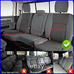 Car 5-Seat Covers Waterproof For Dodge Ram 2500 2019-2026 Full Set Black Pad