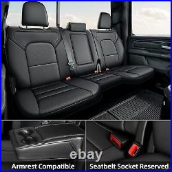 Car 5-Seat Covers Waterproof For Dodge Ram 2500 2019-2026 Full Set Black Pad