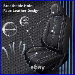 Car 5-Seat Front&Rear Covers For Honda Pilot 2010-2016 Faux Leather Cushion Set