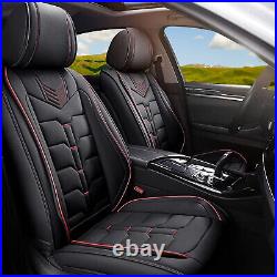 Car 5 Sits Seat Cover PU Leather Cushion For Subaru Impreza 2007-2021 Red Lines