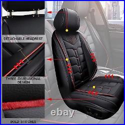 Car 5 Sits Seat Covers Leather Cushion Fit For Hyundai Kona 2018-2024 Red Lines