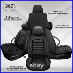 Car Deluxe PU Leather 5-Seat Covers For Ford Ranger 2019-2023 Front+Rear Cushion