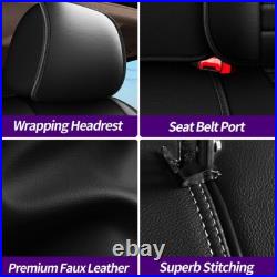 Car Deluxe PU Leather 5-Seat Covers For Ford Ranger 2019-2023 Front+Rear Cushion