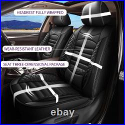 Car Deluxe PU Leather 5-Seat Covers For Ford Ranger 2019-2023 Front+Rear Cushion