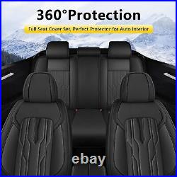Car Front & Rear 2/5Seat Covers For Hyundai Kona 2018-2023 PU Leather Gray/Black