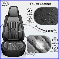 Car Front & Rear 2/5Seat Covers For Mazda CX-7 2007-2012 PU Leather Gray/Black