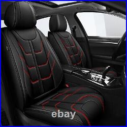 Car Front&Rear 2/5Seat Covers PU Leather For JEEP Wrangler 4-Door 2008-2024 Red