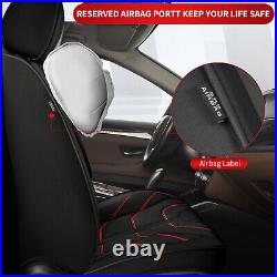 Car Front&Rear 2/5Seat Covers PU Leather For JEEP Wrangler 4-Door 2008-2024 Red