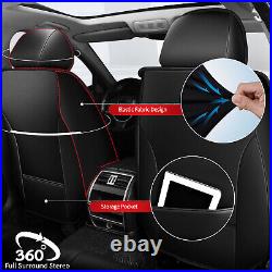 Car Front&Rear 2/5Seat Covers PU Leather For JEEP Wrangler 4-Door 2008-2024 Red