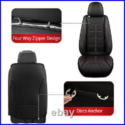 Car Front&Rear 2/5Seat Covers PU Leather For JEEP Wrangler 4-Door 2008-2024 Red