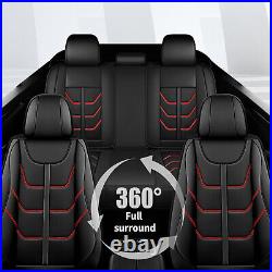 Car Front&Rear 2/5Seat Covers PU Leather For JEEP Wrangler 4-Door 2008-2024 Red