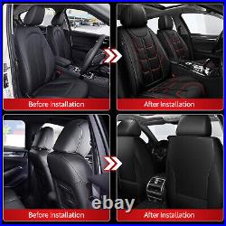 Car Front&Rear 2/5Seat Covers PU Leather For JEEP Wrangler 4-Door 2008-2024 Red