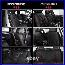 Car Front&Rear 2/5Seat Covers PU Leather For JEEP Wrangler 4-Door 2008-2024 Red
