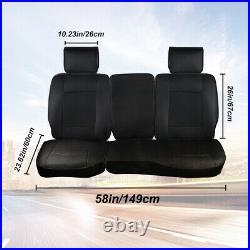 Car PU Leather Seat Cover Protector Full Set For 4-Door Toyota Tundra 2007-2021