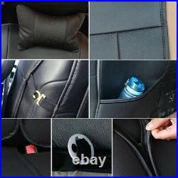 Car PU Leather Seat Cover Protector Full Set For 4-Door Toyota Tundra 2007-2021