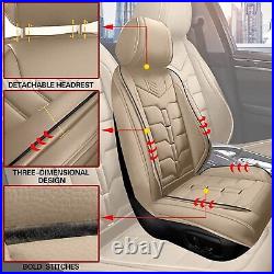 Car Seat Cover Cushion 5 Sits Cover Fuax Leather For Kia Forte 2010-2024 Beige