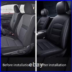 Car Seat Cover Full Set Waterproof PU Leather 5-Seats Cushion Fit Jeep liberty