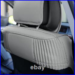 Car Seat Cover Leatherette Luxury Bucket Seat Covers Solid Gray with Free Gift