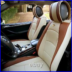 Car Seat Cover Luxury Leatherette Full Set Beige Tan with Free Gift
