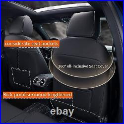 Car Seat Cover PU Leather Black Custom 5-Seat For Subaru Crosstrek XV 2018-2024
