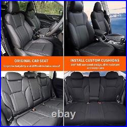 Car Seat Cover PU Leather Black Custom 5-Seat For Subaru Crosstrek XV 2018-2024