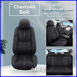 Car Seat Cover PU Leather Cushion Pad 5 Sits Cover For Chevrolet Bolt 2017-2024