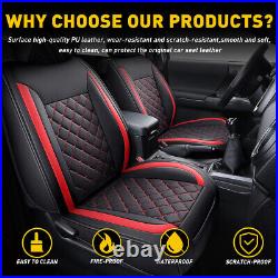 Car Seat Cover PU Leather Full Set Fits 2007-2023 Toyota Tacoma Crew Cab 4-Door