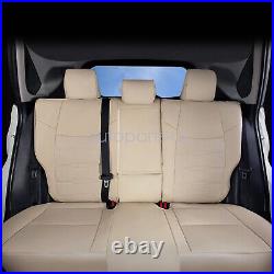 Car Seat Cover Quilted Leather Auto 5-Seat Cushion Beige For Toyota RAV4 2019-23