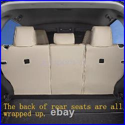 Car Seat Cover Quilted Leather Auto 5-Seat Cushion Beige For Toyota RAV4 2019-23