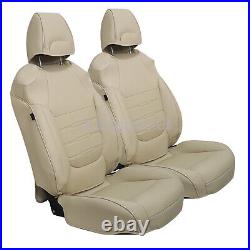Car Seat Cover Quilted Leather Auto 5-Seat Cushion Beige For Toyota RAV4 2019-23