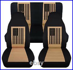 Car Seat Covers Fits Jeep Wrangler 1987-2006 American Flag Jeep Car Seat Covers