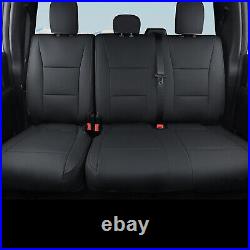 Car Seat Covers Full Set PU Leather 5-Seats Fit for Ford F-150 2015-2024 Black