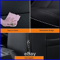 Car Seat Covers Full Set PU Leather 5-Seats Fit for Ford F-150 2015-2024 Black