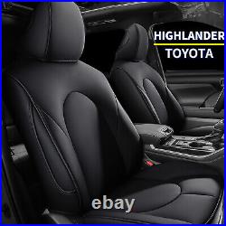 Car Seat Covers Full Set PU Leather 8-Seats Fit for Toyota Highlander 2015-2023