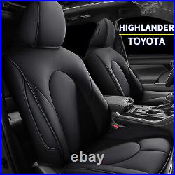 Car Seat Covers Full Set PU Leather 8-Seats Fit for Toyota Highlander 2020-2022