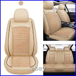 Car Seat Covers Luxury Leather Full Set 5-Seats Front Rear Cushions For Jaguar