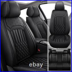 Car Seat Covers PU Leather Front+Rear Pad For Subaru Crosstrek 2016-2024 Black