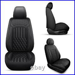 Car Seat Covers PU Leather Front+Rear Pad For Subaru Crosstrek 2016-2024 Black