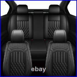 Car Seat Covers PU Leather Front+Rear Pad For Subaru Crosstrek 2016-2024 Black