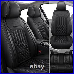 Car Seat Covers PU Leather Front+Rear Protector For Cadillac XTS 2013-2019 Black